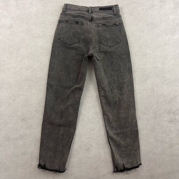 Cello Jeans Womens Size 5 Gray High Rise Straight Leg Distressed Raw Hem Denim - Picture 3 of 13